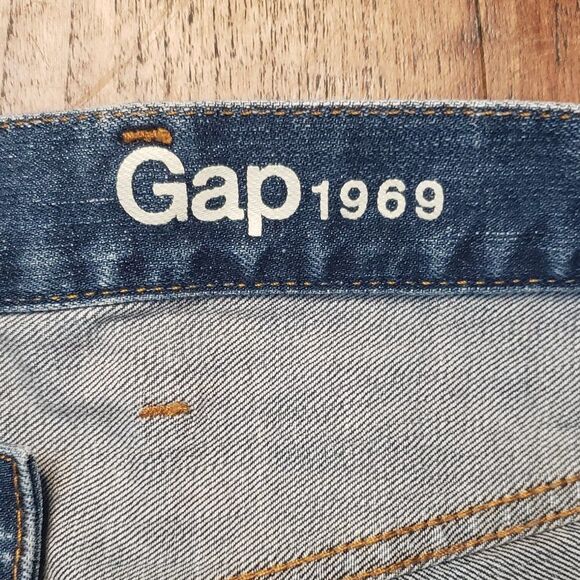 Gap 1969 Men Blue Jean Shorts Size 36 - Picture 6 of 8